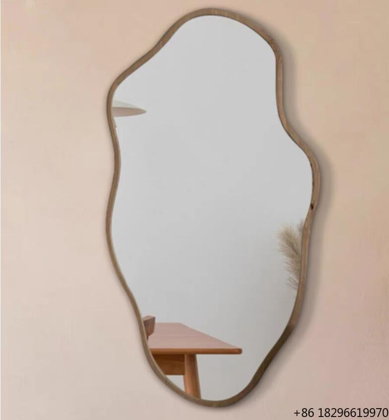 Home Decor Mirror - 불규칙적인 비대칭 나무 벽 거울 북유럽