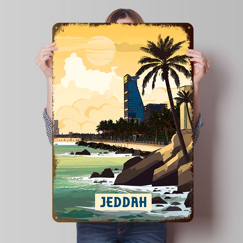 Home Decor Jeddah - 제다 포스터 맞춤형 빈티지 금속 간판