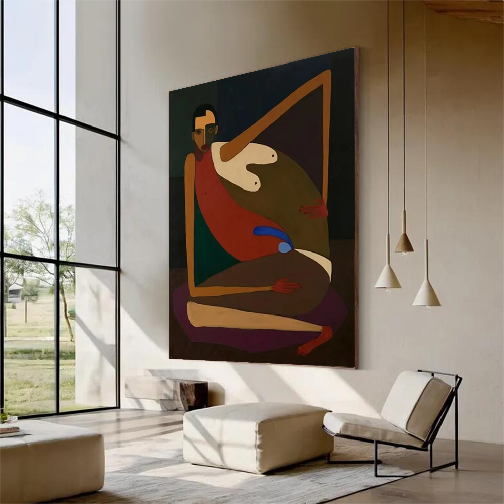 Home Decor Free Images - 캔버스에 수작업으로 그린 추상 유화, 독특한