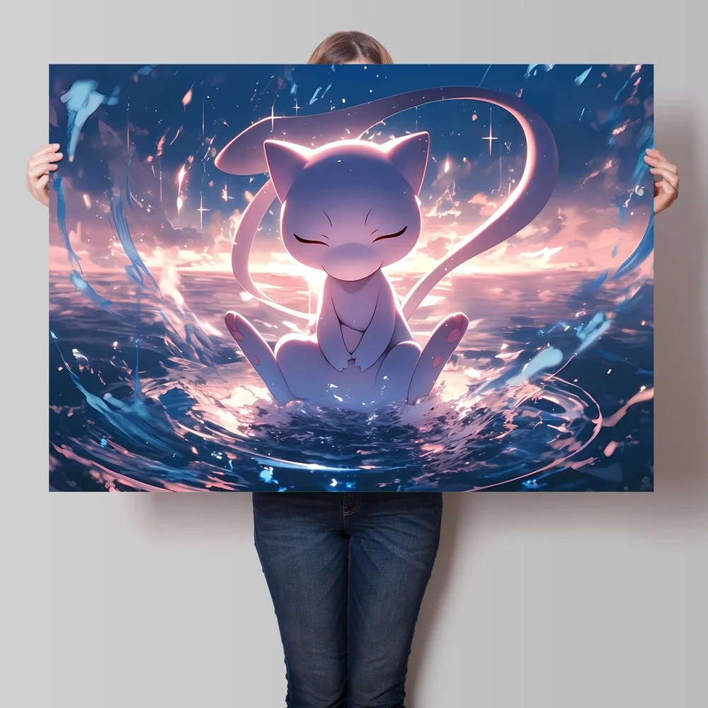 Home Decor Free Images - 캔버스 HD 프린트 포켓몬 뮤츠 포스터