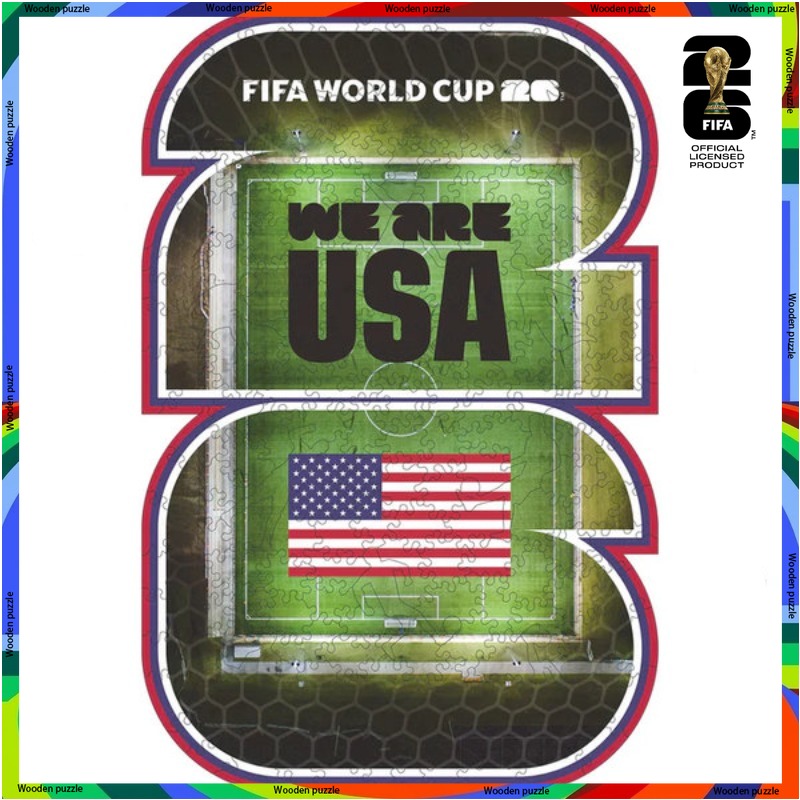 Home Decor Usa - FIFA 월드컵 성인용 나무 퍼즐, 미국(주최국)