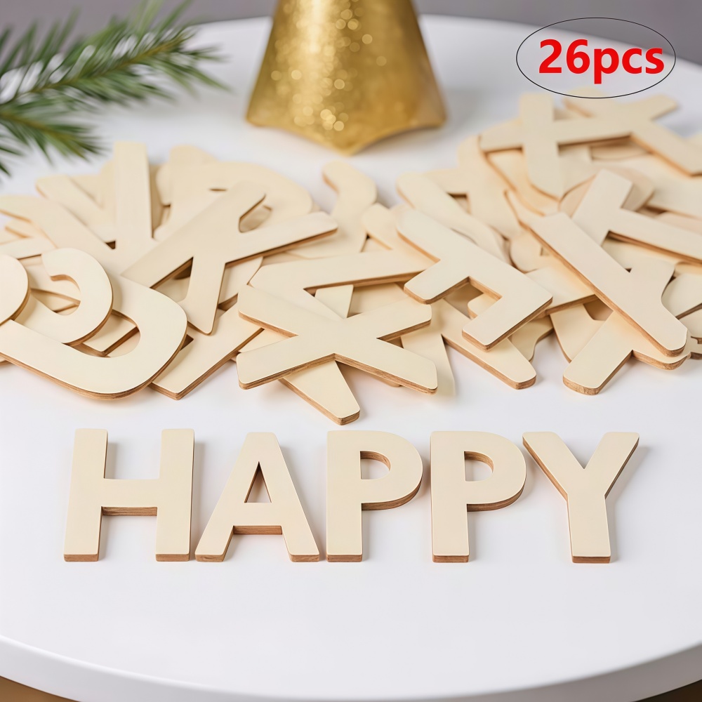 26개 디자인 가능한 나무 글자, 미완성 나무 글자,  - Wooden Letter Sign 리뷰 및 가격