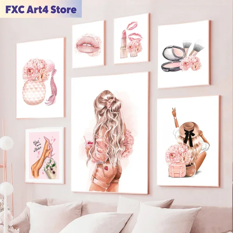 프레임리스 패션 아트 캔버스 페인팅 향수병 힐 립스틱  - Home Decor Japandi 리뷰 및 가격