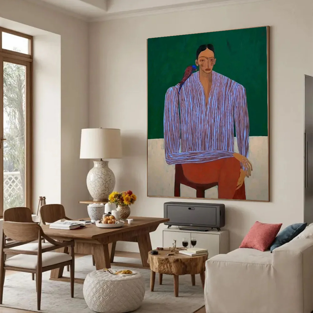 100% 수작업 추상 유화 캔버스 조상 초상화 벽 예술 - Home Decor Free Images 리뷰 및 가격