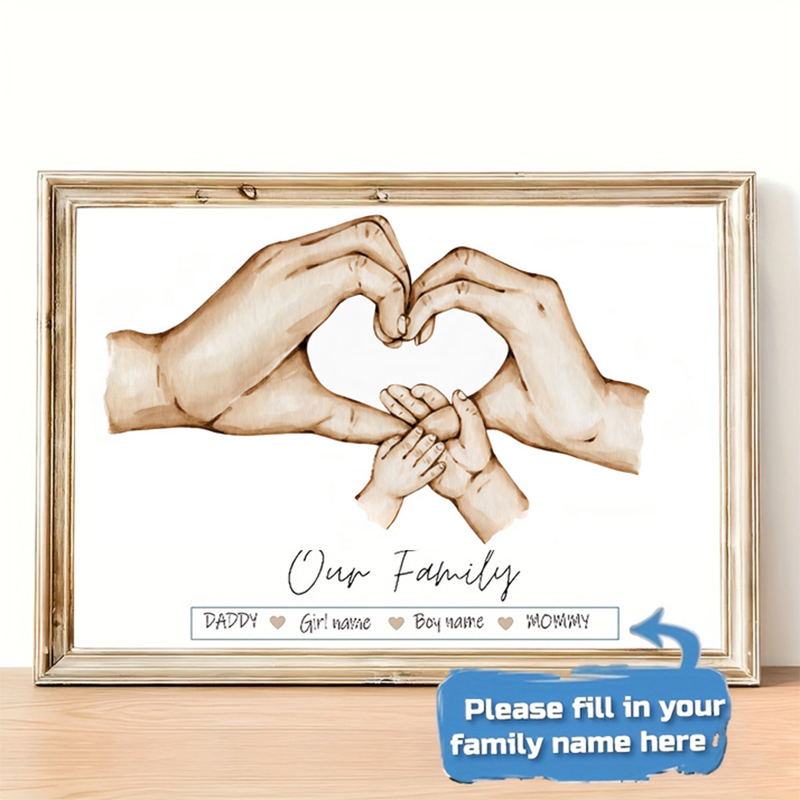 맞춤형 가족 이름 캔버스 그림 미니멀리스트 아트 프린트 - Home Decor Foto 리뷰 및 가격