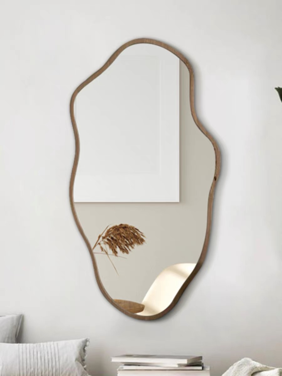 불규칙적인 비대칭 나무 벽 거울 북유럽 스타일 홈 데코 - Home Decor Mirror 리뷰 및 가격