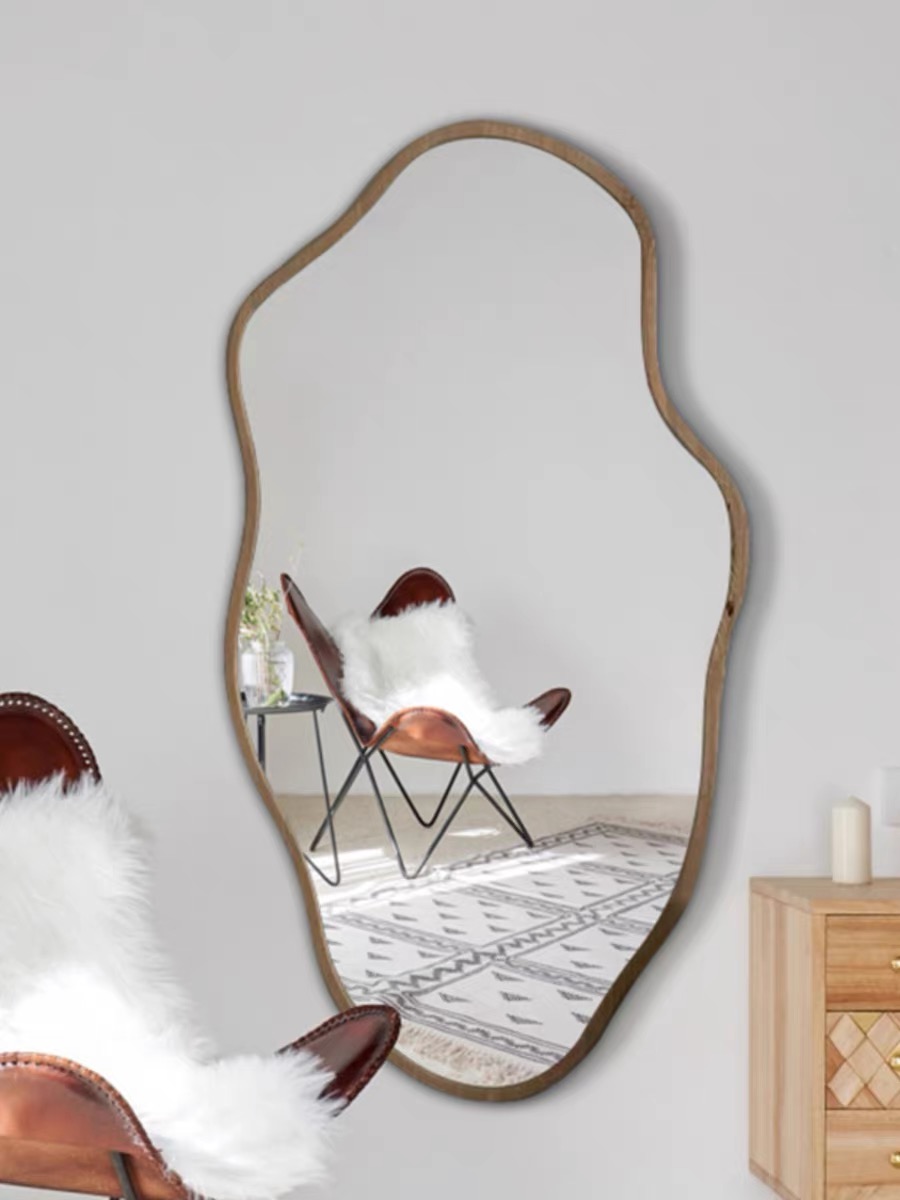 불규칙적인 비대칭 나무 벽 거울 북유럽 스타일 홈 데코 - Home Decor Mirror 리뷰 및 가격