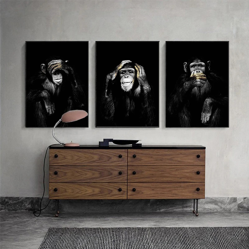 재미있는 원숭이 HD 포스터 캔버스 그림 동물 벽 예술 - Home Decor Mirror 리뷰 및 가격