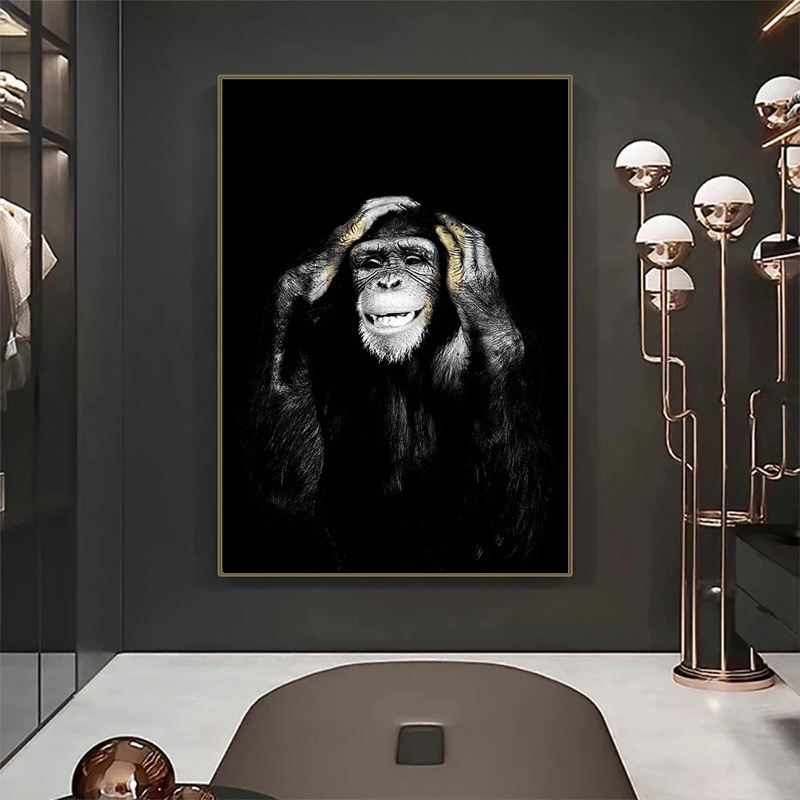 재미있는 원숭이 HD 포스터 캔버스 그림 동물 벽 예술 - Home Decor Mirror 리뷰 및 가격