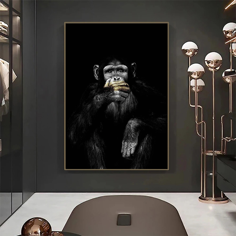 재미있는 원숭이 HD 포스터 캔버스 그림 동물 벽 예술 - Home Decor Mirror 리뷰 및 가격