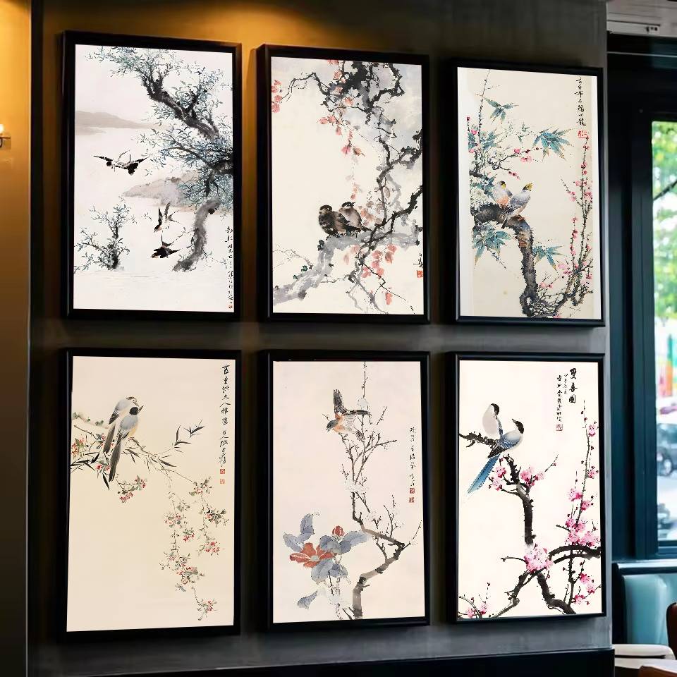 1pc 프레임리스 중국 스타일 꽃 녹색 식물 새 포스터 - Home Decor Japandi 리뷰 및 가격
