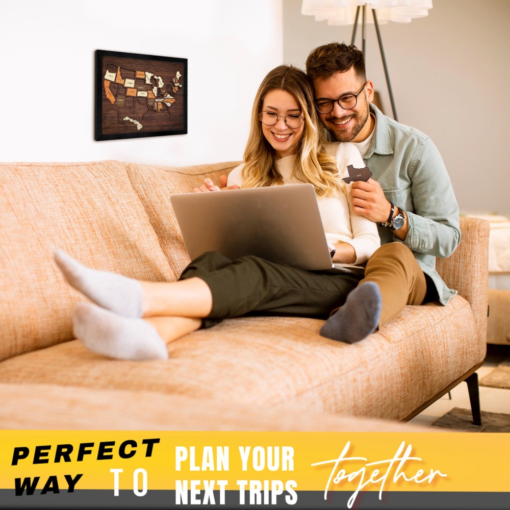 맞춤형 나무 미국 여행 지도 퍼즐 벽 장식, 개인 맞춤 - Home Decor Usa 리뷰 및 가격