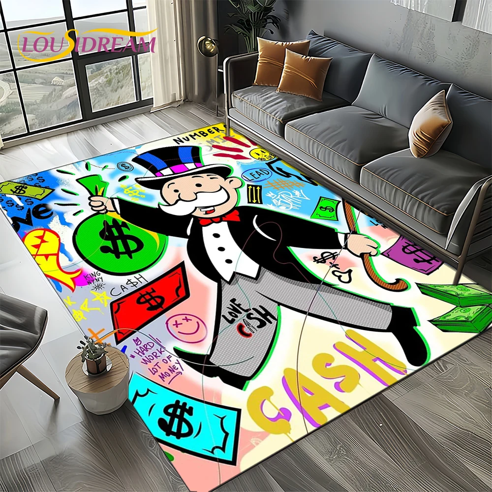 3D 리치맨 게임 모노폴리 달러 만화 카펫 러그, 거실 - Home Decor Games Online Free 리뷰 및 가격