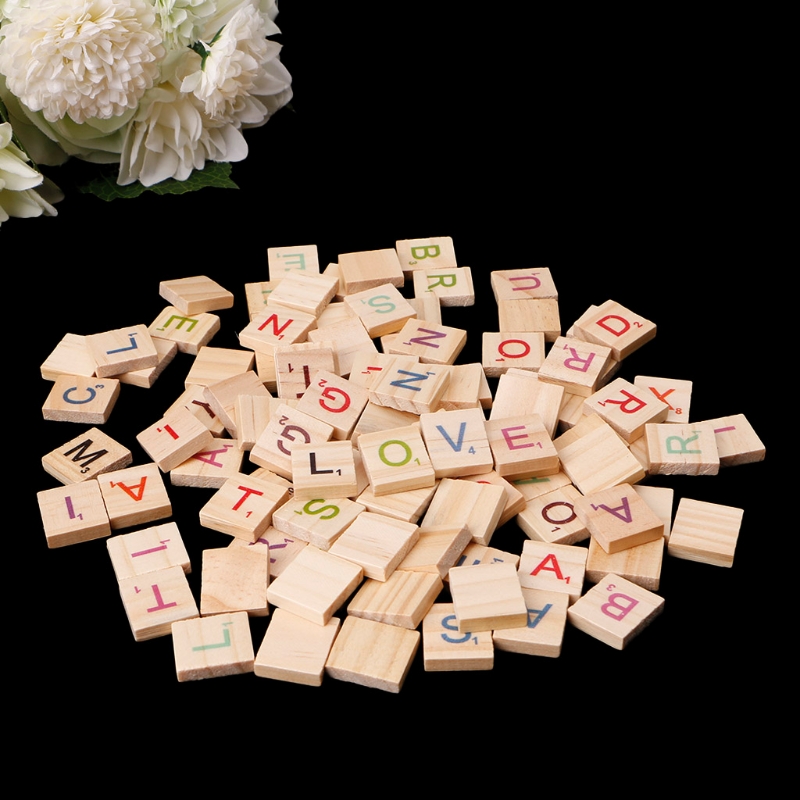 100PCS 나무 타일 공예에 대 한 다채로운 편지 번 - Wooden Letter Sign 리뷰 및 가격