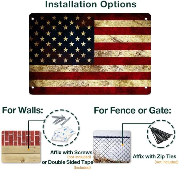미국 국기 디자인의 빈티지 양철 벽 장식, 8 x 12 - Home Decor Usa 리뷰 및 가격