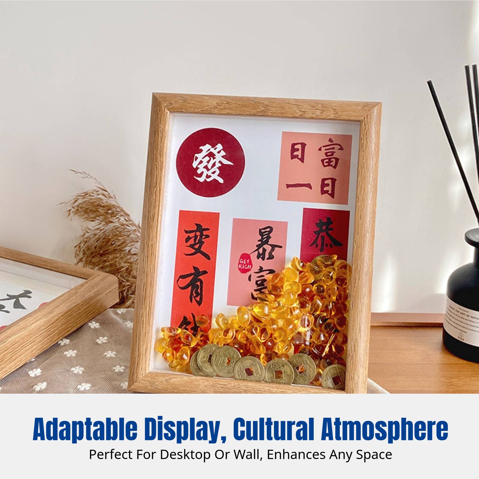행운의 축복 프레임, 현대 서예 그림, 데스크탑 장식, - Home Decor Mirror 리뷰 및 가격