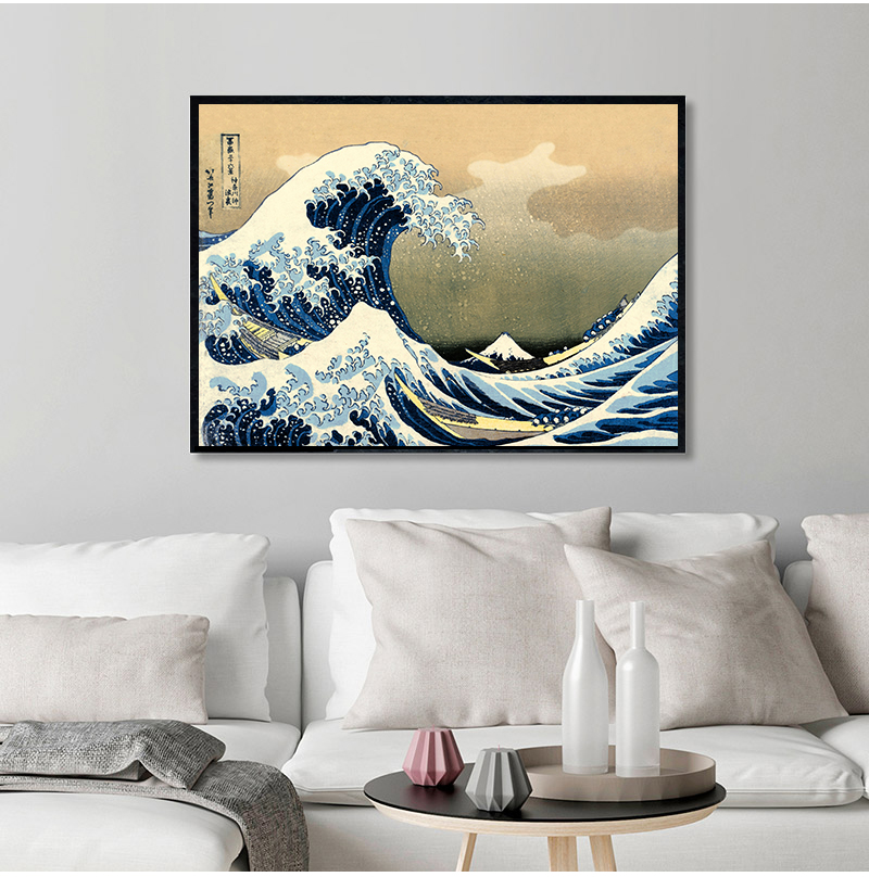 1pc 프레임리스 가나가와의 대파도 우키요에 일본 미술 - Home Decor Japandi 리뷰 및 가격