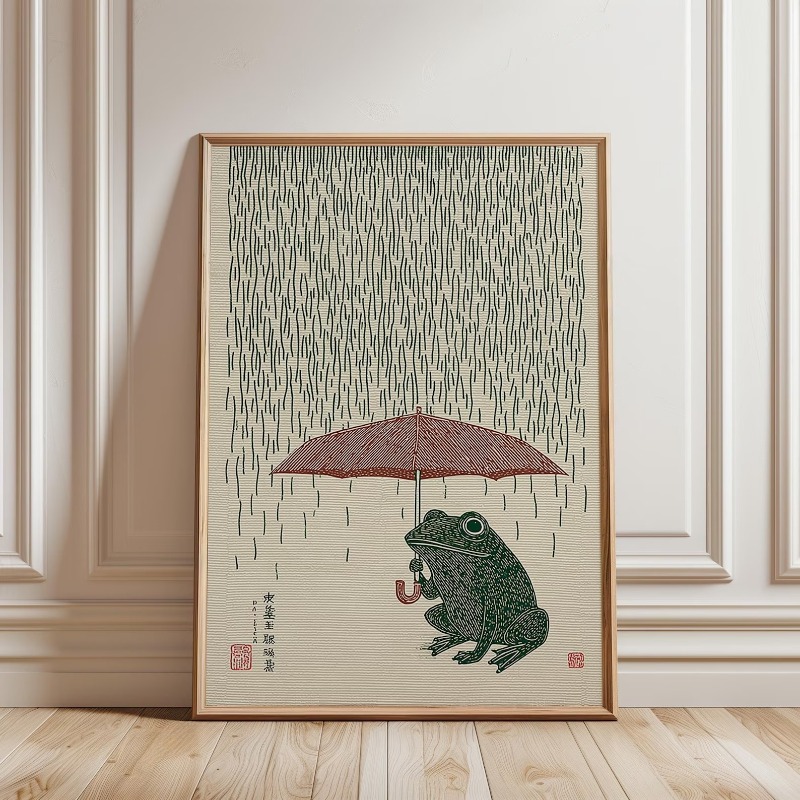 우산을 쓴 일본 개구리 포스터, 아트 프린트 홈 장식  - Home Decor Japandi 리뷰 및 가격