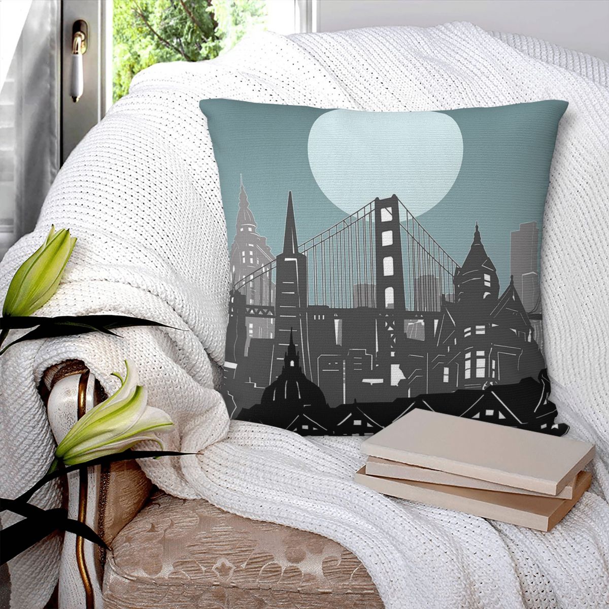 샌프란시스코 스카이라인 미국 베개 커버 폴리에스테르 리 - Home Decor Usa 리뷰 및 가격