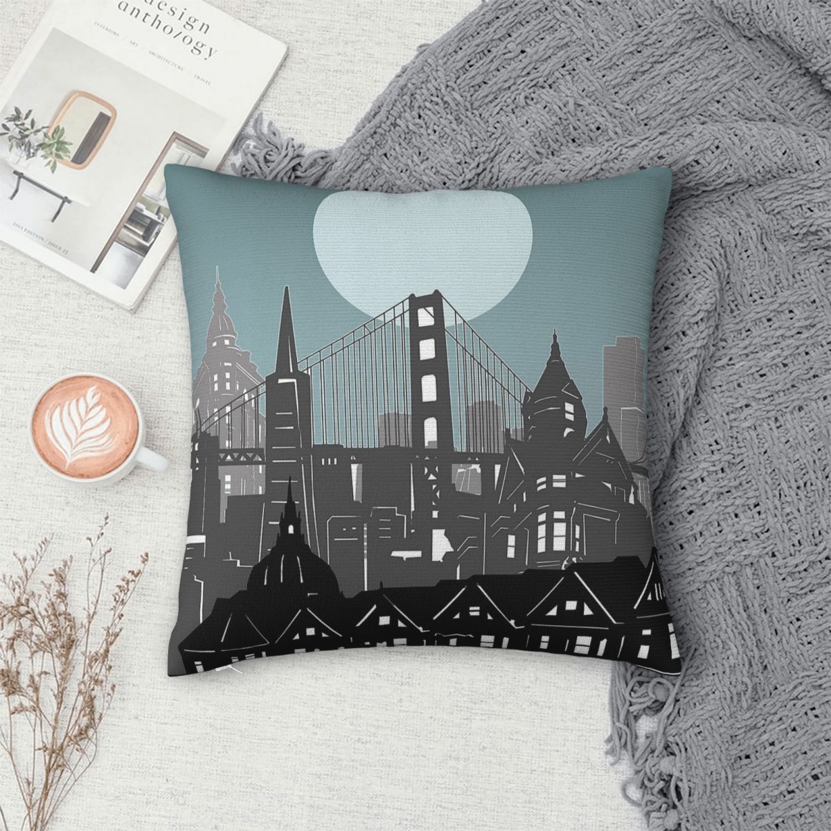 샌프란시스코 스카이라인 미국 베개 커버 폴리에스테르 리 - Home Decor Usa 리뷰 및 가격