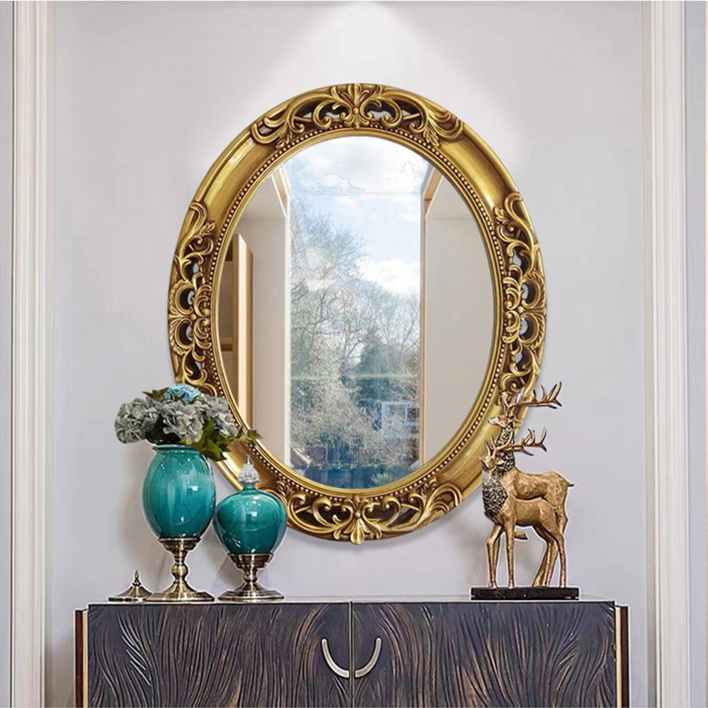유럽식 타원형 속이 빈 욕실 화장대 거울 가정용 벽걸이 - Home Decor Mirror 리뷰 및 가격
