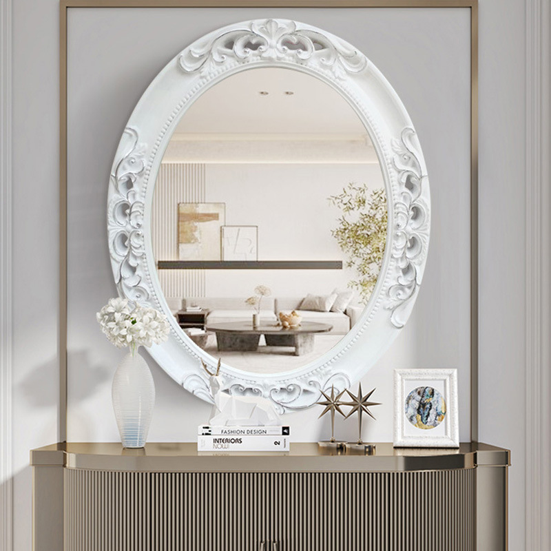 유럽식 타원형 속이 빈 욕실 화장대 거울 가정용 벽걸이 - Home Decor Mirror 리뷰 및 가격