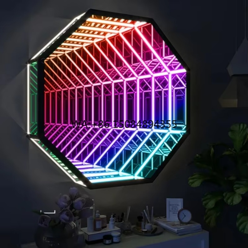 옥타곤 3D 인피니티 미러 라이트 터널 미러 인피니티  - Home Decor Mirror 리뷰 및 가격