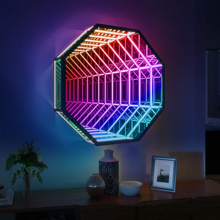 옥타곤 3D 인피니티 미러 라이트 터널 미러 인피니티  - Home Decor Mirror 리뷰 및 가격